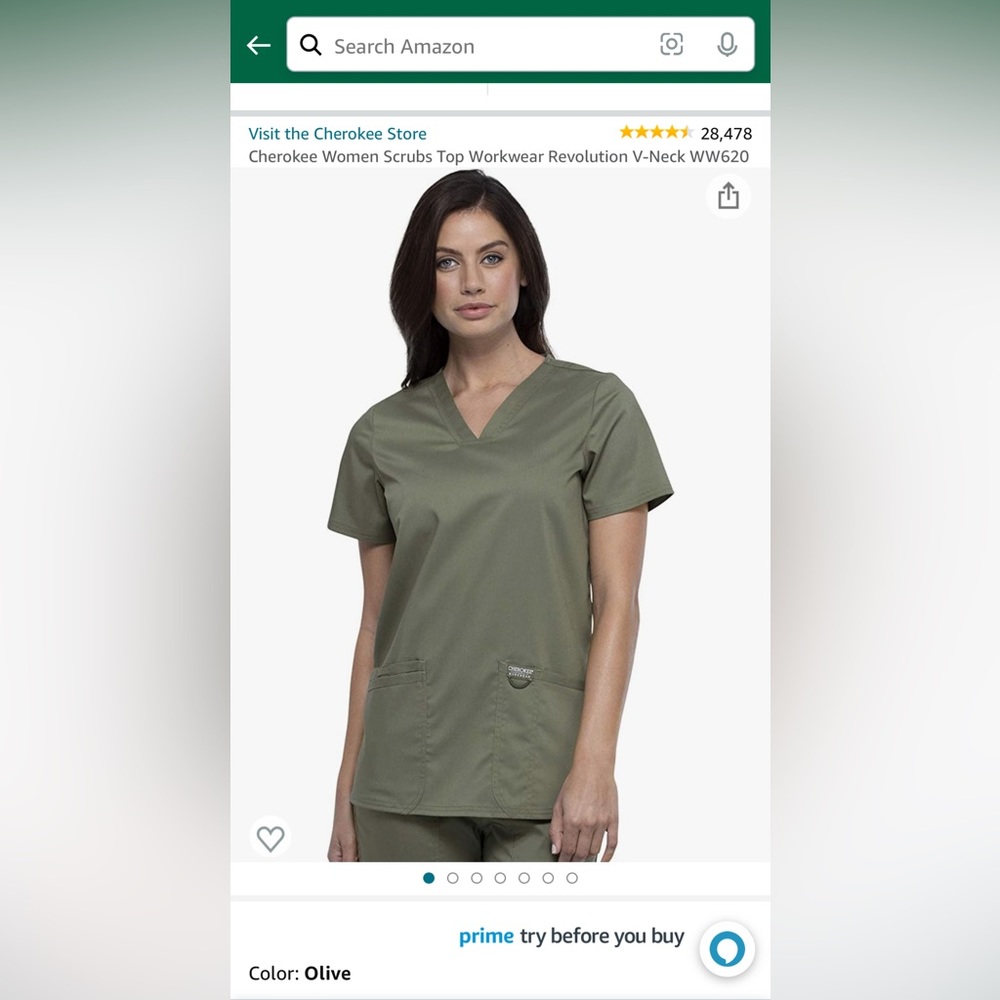 Cherokee Scrub Set Size Large In Olive